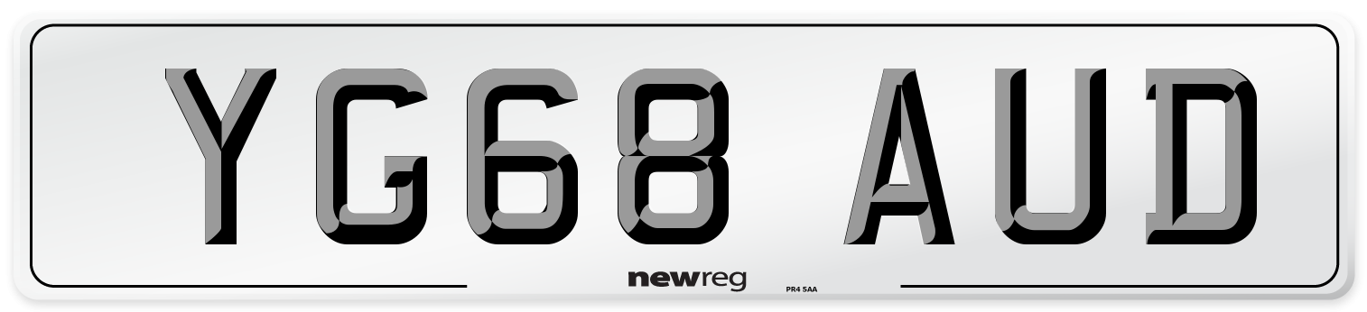 YG68 AUD Number Plate from New Reg